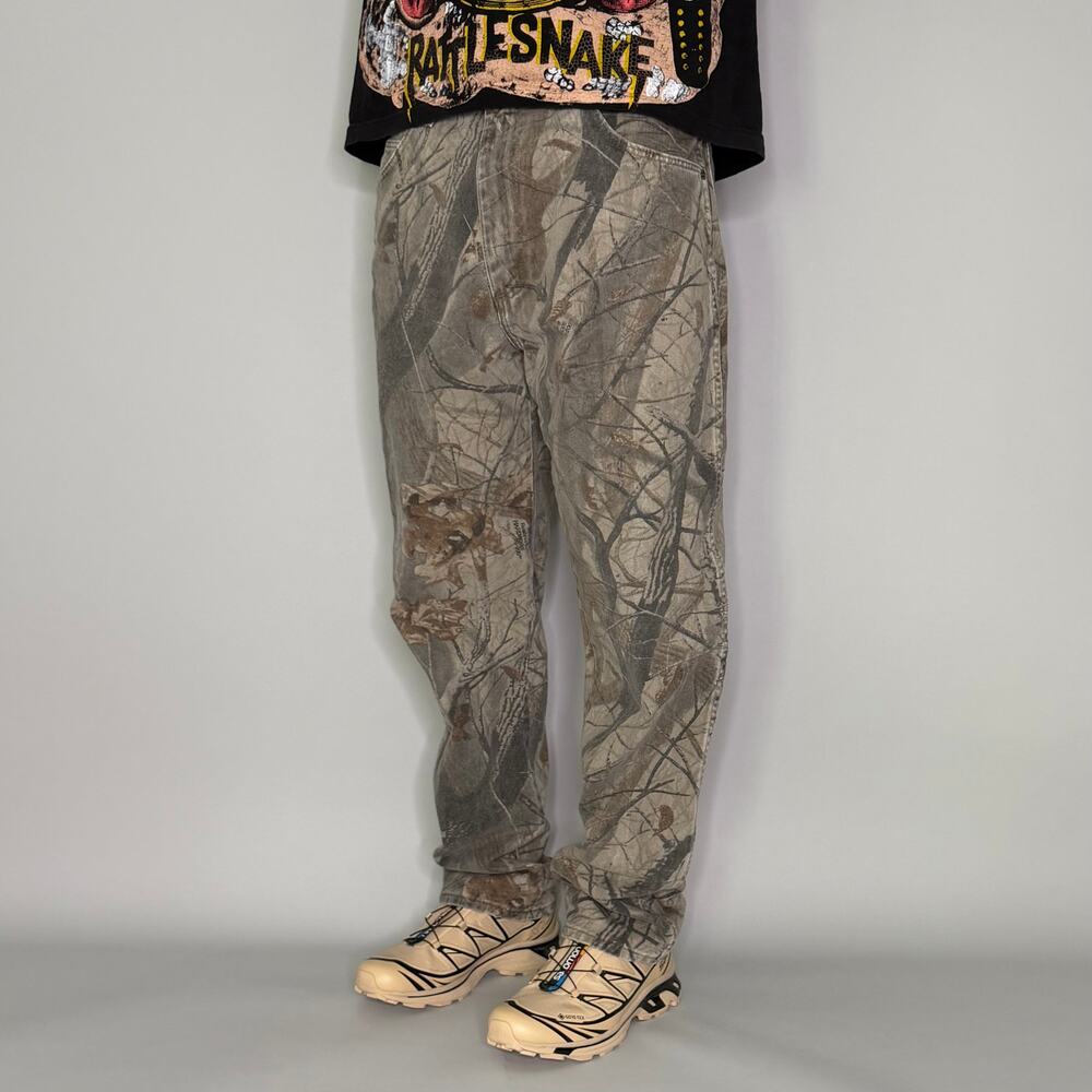 Vintage 90s Wrangler Camo Jeans 36x32 Baggy Fit Denim Real Tree Woodland